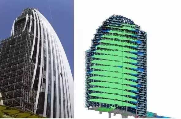 BIM技术在南港办公大楼案曲面帷幕建筑施工整合中的应用